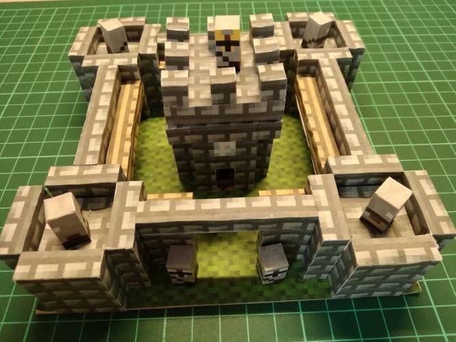 PAPERMAU: A Medieval Castle Paper Model In Minecraft Style - by  1tagiraty1via Pixel Papercraft